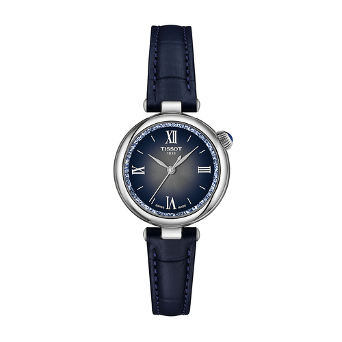 שעון TISSOT דגם T1520101603801 לאישה לוח שחור רצועת עור בצבע שחור