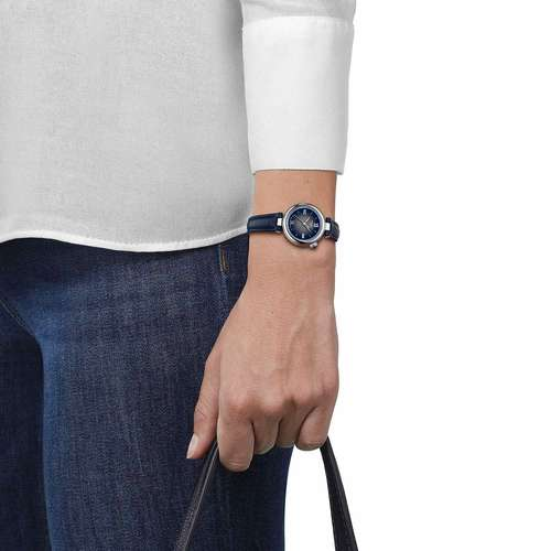 שעון TISSOT דגם T1520101603801 לאישה לוח שחור רצועת עור בצבע שחור – תמונה 2
