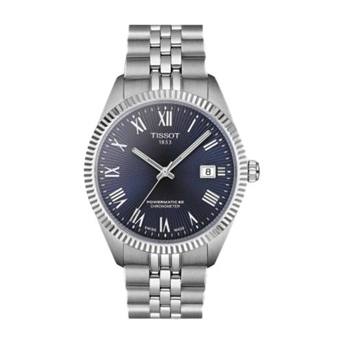 שעון TISSOT דגם T1564081104300 לגבר לוח כחול רצועת פלדת אל-חלד בצבע כסף