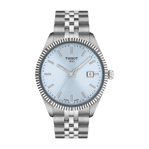 שעון TISSOT דגם T1564101135100 לגבר לוח כסף רצועת פלדת אל-חלד בצבע כסף