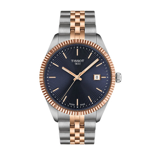 שעון TISSOT דגם T1564102204100 לגבר לוח כחול כהה רצועת פלדת אל-חלד
