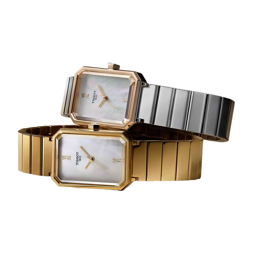 שעון TISSOT דגם T1601102111300 לאישה לוח אם הפנינה רצועת פלדת אל-חלד בצבע כסף – תמונה 3