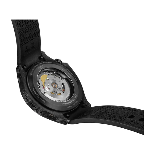 שעון TISSOT דגם T1624089706100 לגבר לוח אפור רצועת סיליקון בצבע שחור – תמונה 4