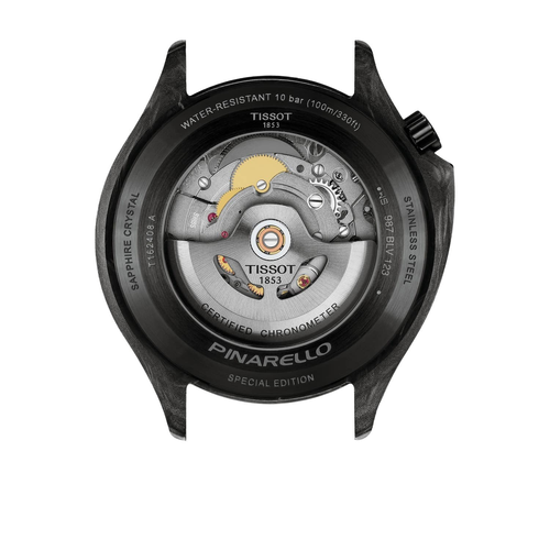 שעון TISSOT דגם T1624089706100 לגבר לוח אפור רצועת סיליקון בצבע שחור – תמונה 5