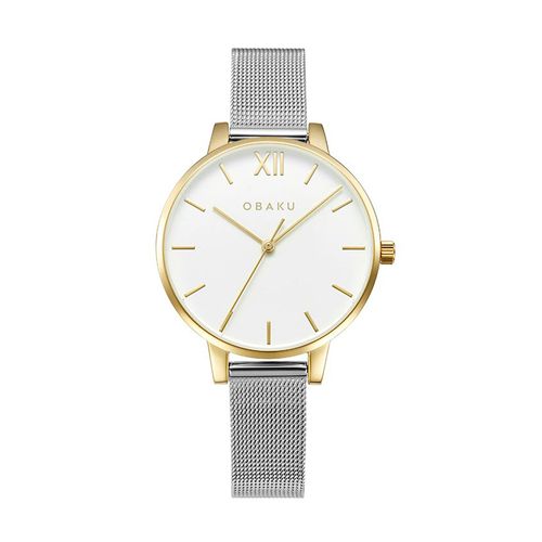 שעון OBAKU דגם V209LXGIMC1 לאישה לוח לבן רצועת פלדת אל חלד