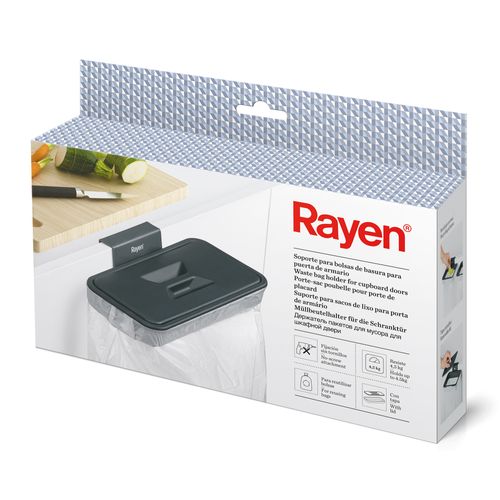 מתקן נתלה לשקית אשפה על דלת ארון עם מכסה Rayen