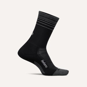 Feetures   Elite Light Cushion Reflective Mini Crew Black Flash L