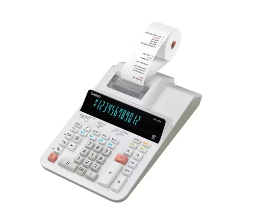 מכונת חישוב שחור/לבן CASIO DR-120R
