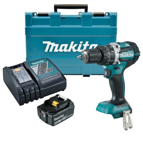 מברגה/מקדחה DHP484 כולל סוללה 5AH ומטען Makita מקיטה
