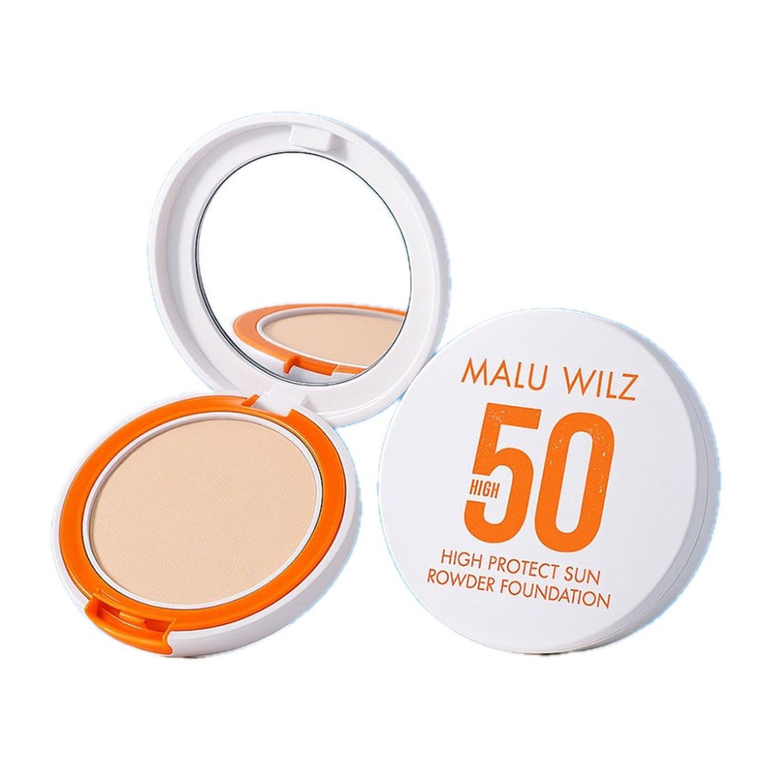 אבקת פודרה עם מקדם הגנה גבוה SPF 50 במרקם רך ונעים במגוון גוונים - מאלו ווילז | MALU WILZ