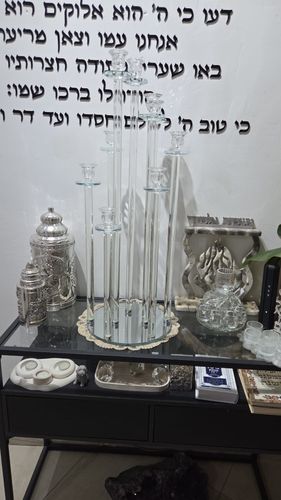 פמוט קריסטל 9 קנים 