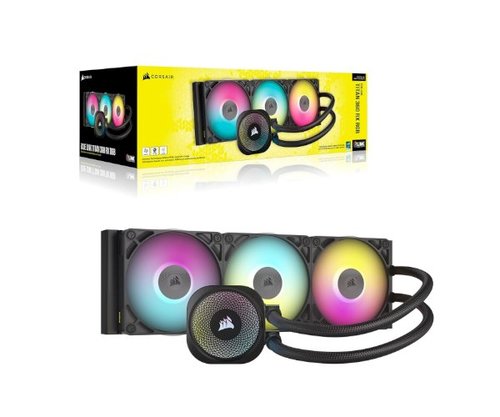 קירור נוזלי | Corsair iCUE TITAN 360 RX RGB Black | 360mm AIO