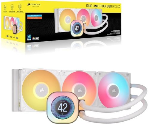 קירור נוזלי לבן | Corsair iCUE TITAN 360 RX | LCD White | 360mm AIO