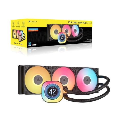 קירור נוזלי | Corsair iCUE TITAN 360 RX | LCD Black | 360mm AIO