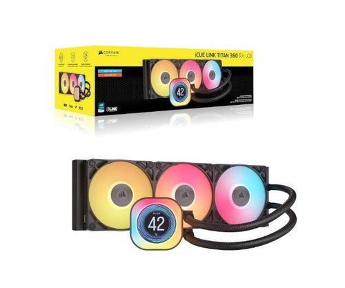 קירור נוזלי | Corsair iCUE TITAN 360 RX | LCD Black | 360mm AIO