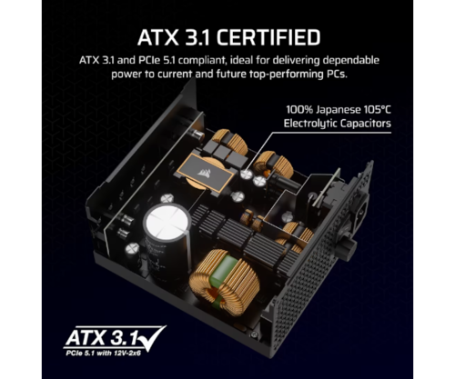 ספק כוח | Corsair RM750x | 750W 80 Plus Gold ATX3.1 Full MODULAR
