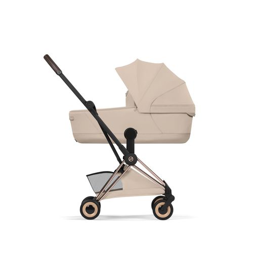 טיולון קויה Cybex Coya בשילוב עריסה  2 –  שילדה רוזגולד צבע בז 