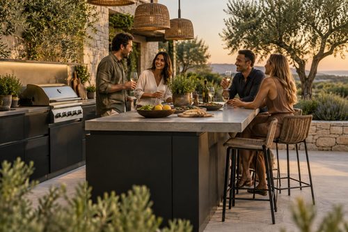 מטבח חוץ עם בר: תכנון ומחיר שקוף — תמונת אווירה להמחשה