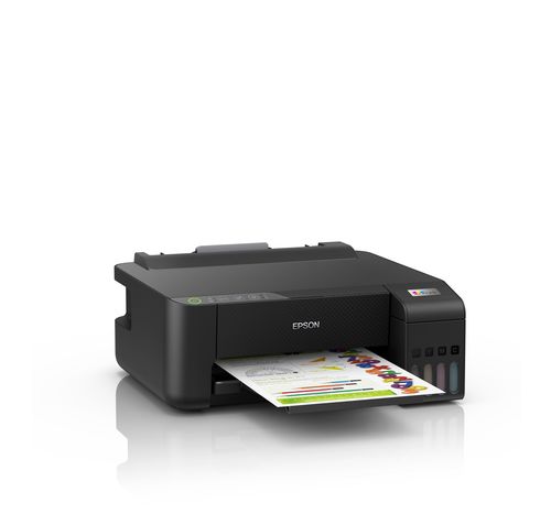 מדפסת Epson EcoTank L1250 - מבט אלכסוני עם הדפסה צבעונית