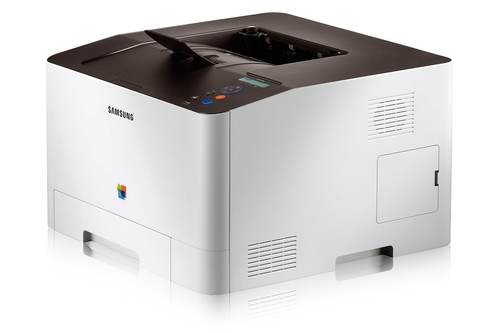 מדפסת לייזר צבעונית Samsung CLP-415N – מבט אלכסוני מלמעלה, מגש פלט מורם