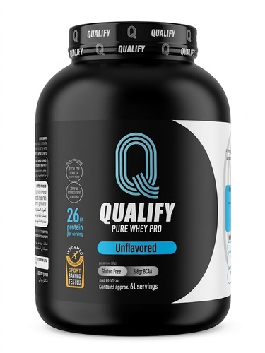 אבקת חלבון ללא תוספת טעם ללא גלוטן Qualify כשר חלבי 2 ק