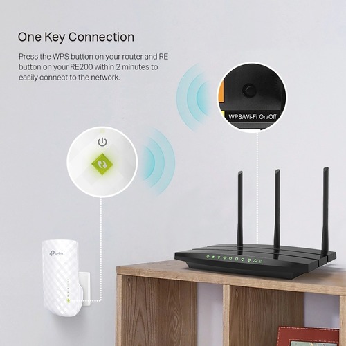 מגדיל טווח Tp-Link RE200 AC750 Mesh Wi-Fi Extender