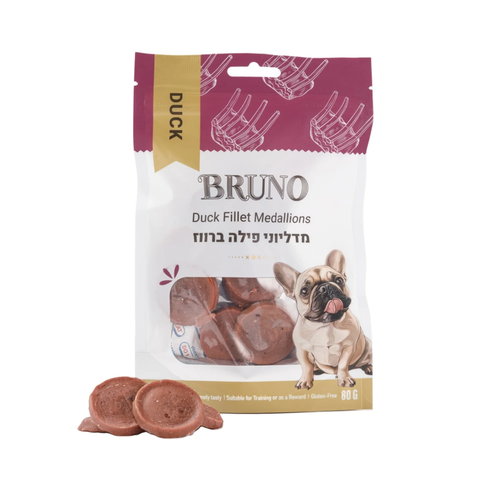 חטיף כלבים ברונו מדליוני פילה ברווז 80 גרם