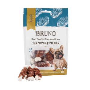 חטיף כלבים ברונו עצם סידן בציפוי בקר 80 גרם