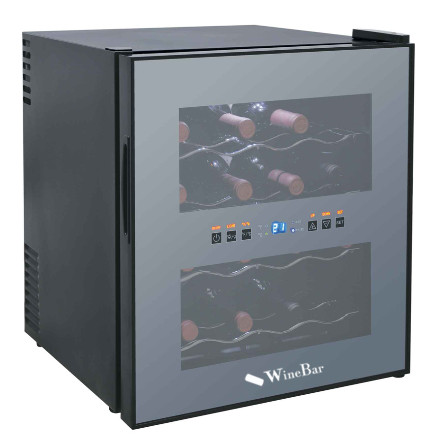 מקרר יין 16 בקבוקים דיגיטלי UV Winebar דלת מראה כהה *במלאי מתצוגה*