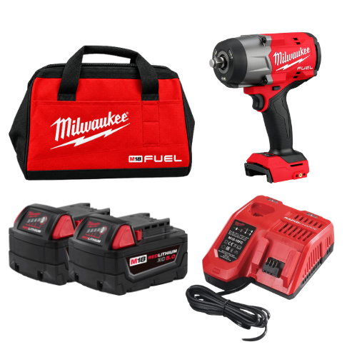 סט מפתח בוקסות מילווקי Milwaukee M18 FUEL 2967-20 כולל 2 סוללות 5Ah, מטען מהיר ותיק