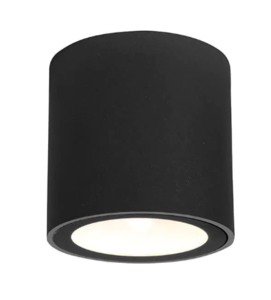 צילינדר צמוד תקרה IP65 10W LESS שחור semicom