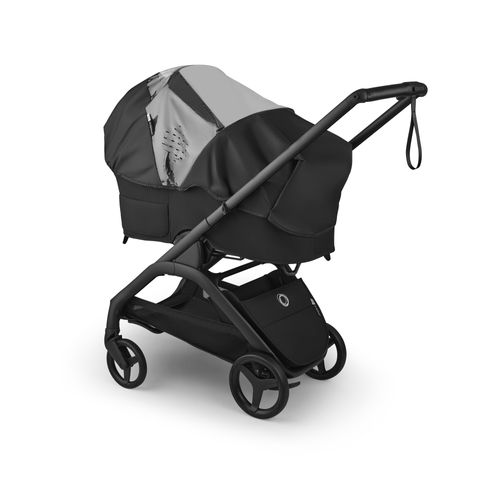 עגלת Bugaboo Dragonfly Plus שחורה עם כיסוי גשם - צילום רשמי של Bugaboo
