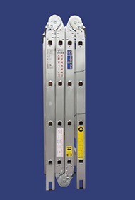 סולם אלומניום פרקים 4 חלקים מקצוענים - 2*(4+3) שלבים