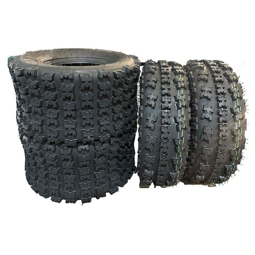 סט 4 צמיגים - שניים אחוריים 20x11-9 ושניים קדמיים 21x7-10 מותג RANEX