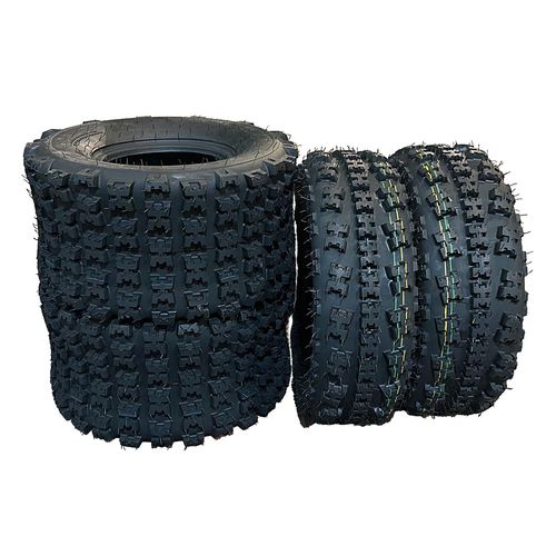 סט 4 צמיגים - שניים אחוריים 20x11-9 ושניים קדמיים 21x7-10 מותג RANEX