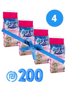 4 חול חצץ ריחני ואנטיבקטריאלי SepiCat ספיקט לחתול 10 ק"ג