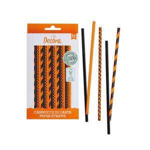 מארז 80 קשיות נייר כתום/שחור האלווין DECORA
