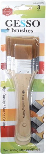 סט 3 מברשות ג'ס'ו (Gesso Brushes)