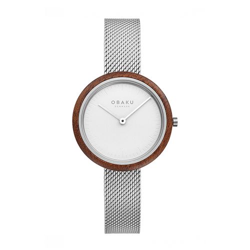 שעון OBAKU דגם V245LXCIMC לאישה לוח לבן רצועת פלדת אל חלד