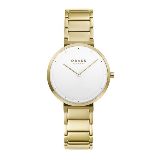 שעון OBAKU דגם V258LXGISG לאישה לוח לבן רצועת פלדת אל חלד