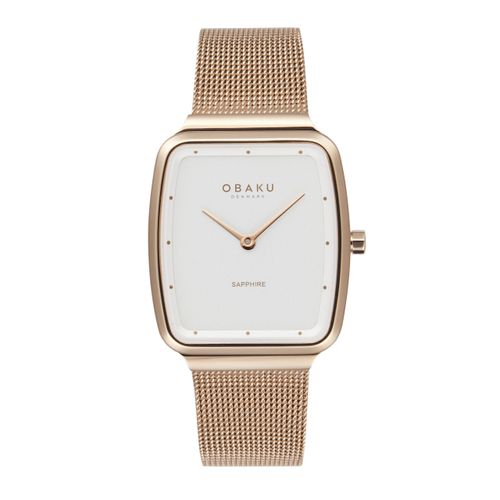 שעון OBAKU דגם V267LXVIMV לאישה לוח לבן רצועת פלדת אל חלד
