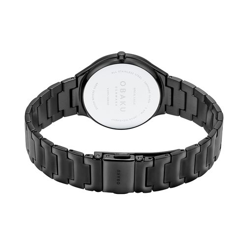 שעון OBAKU דגם V290LXBBSB לאישה לוח שחור רצועת פלדת אל חלד בצבע שחור – תמונה 2
