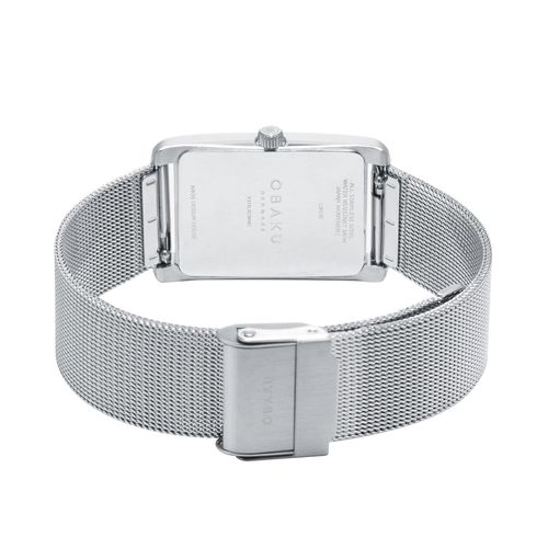 שעון OBAKU דגם V311LXCWMC לאישה לוח כסף רצועת פלדת אל חלד בצבע כסף – תמונה 3