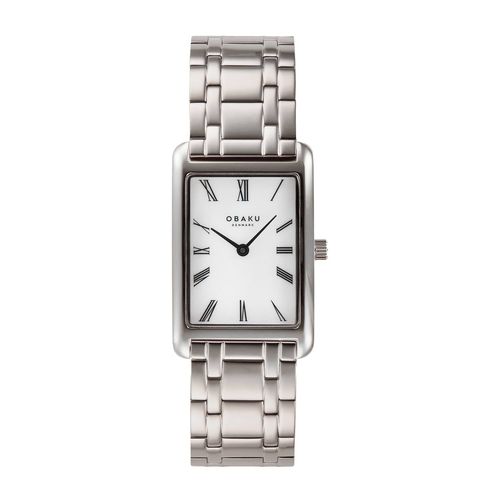 שעון OBAKU דגם V311LXCWSC לאישה לוח לבן רצועת פלדת אל חלד בצבע כסף
