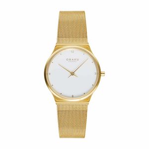 שעון אובקו Obaku לאישה Servietter Lille Gold דגם V319LXGWMG
