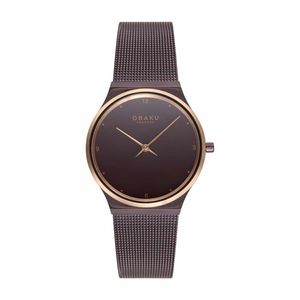 שעון אובקו Obaku לאישה Servietter Lille Walnut דגם V319LXXNMN