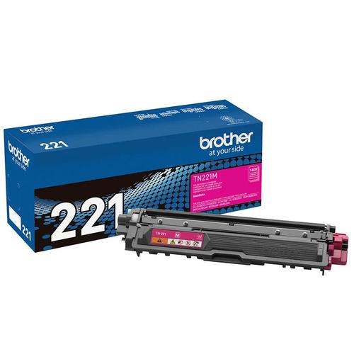 טונר אדום (מגנטה) מקורי Brother TN-221M – אריזה וקרטריג' לצידה