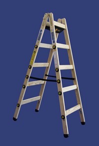סולם עץ רב מיקצועי - 2*15 שלבים