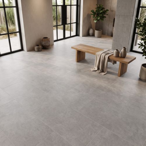 אריח פורצלן נווה שאנן – אפור 60x120 – בחלל מעוצב