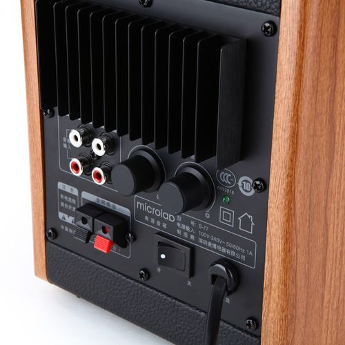 זוג רמקולים מדף Microlab B77 18x2W RMS BT+AUX עץ